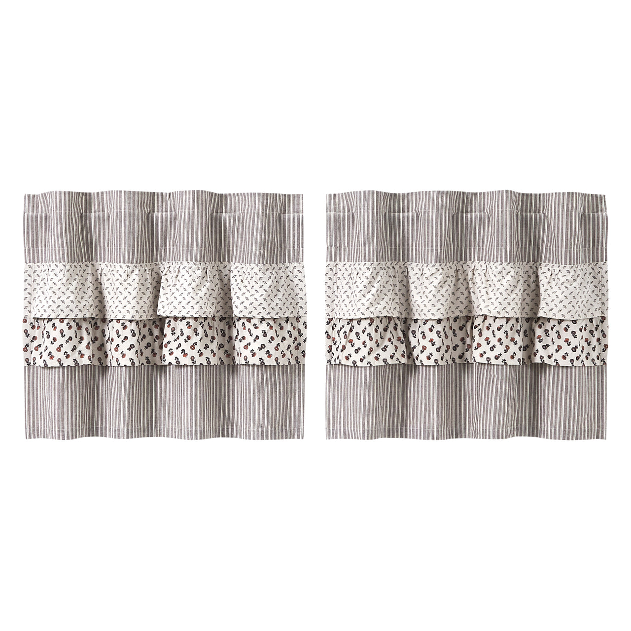 Florette Ruffled Tier Curtain Set of 2 L36xW36 VHC Brands - The Fox Decor