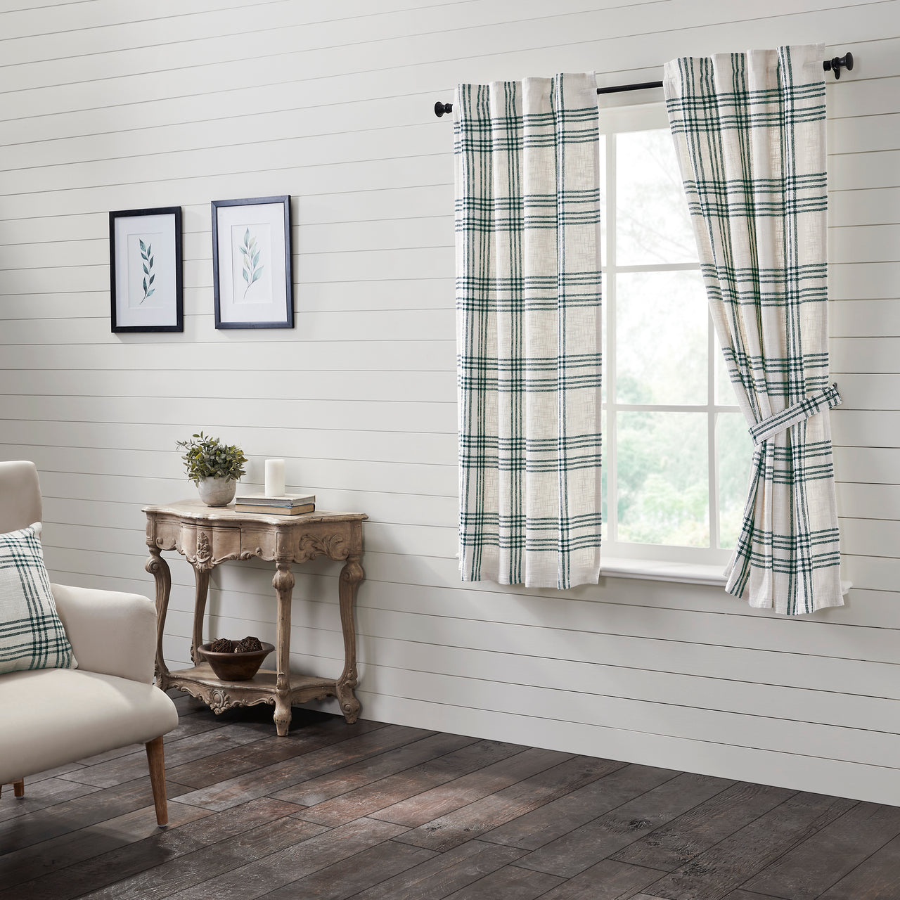 Pine Grove Plaid Short Panel Curtain Set of 2 63x36 VHC Brands - The Fox Decor