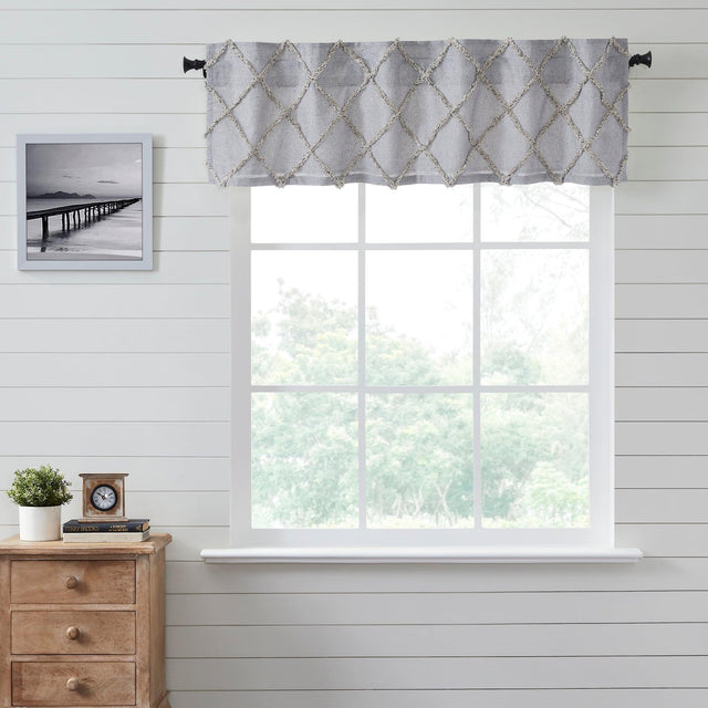 Frayed Lattice Creme & Black Valance 16x60 VHC Brands - The Fox Decor