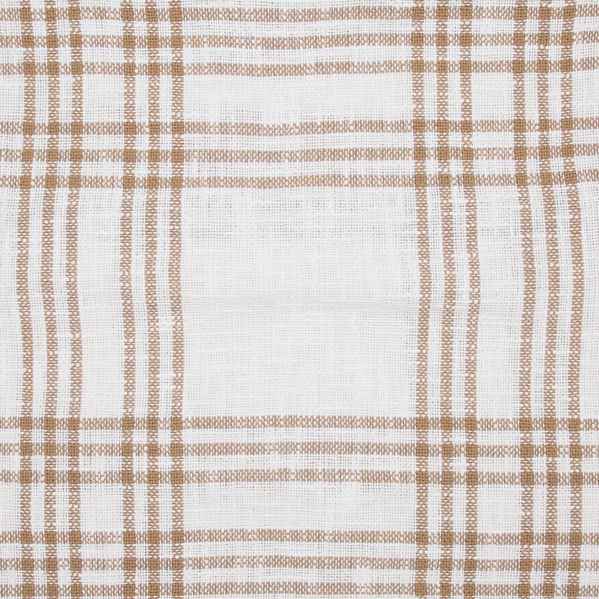Wheat Plaid Short Panel Curtain Set of 2 63x36 VHC Brands - The Fox Decor