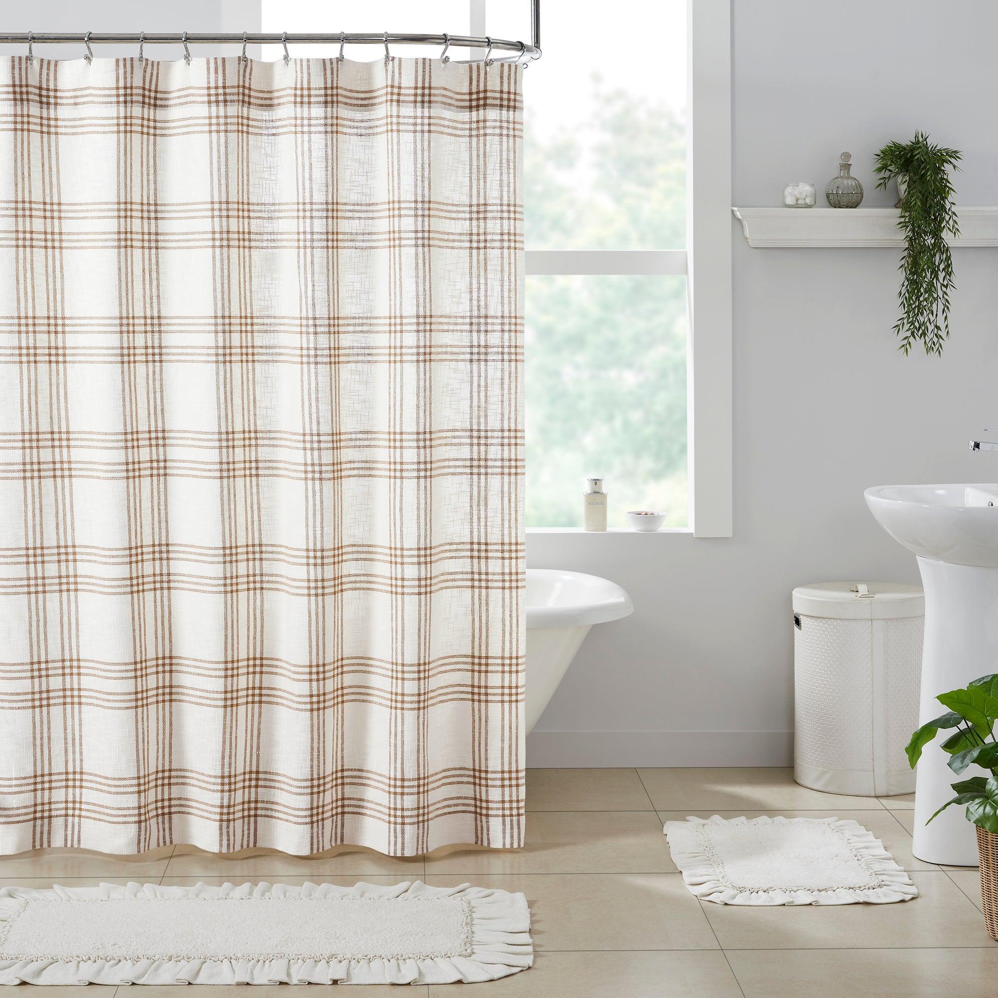 Wheat Plaid Shower Curtain 72x72 VHC Brands - The Fox Decor