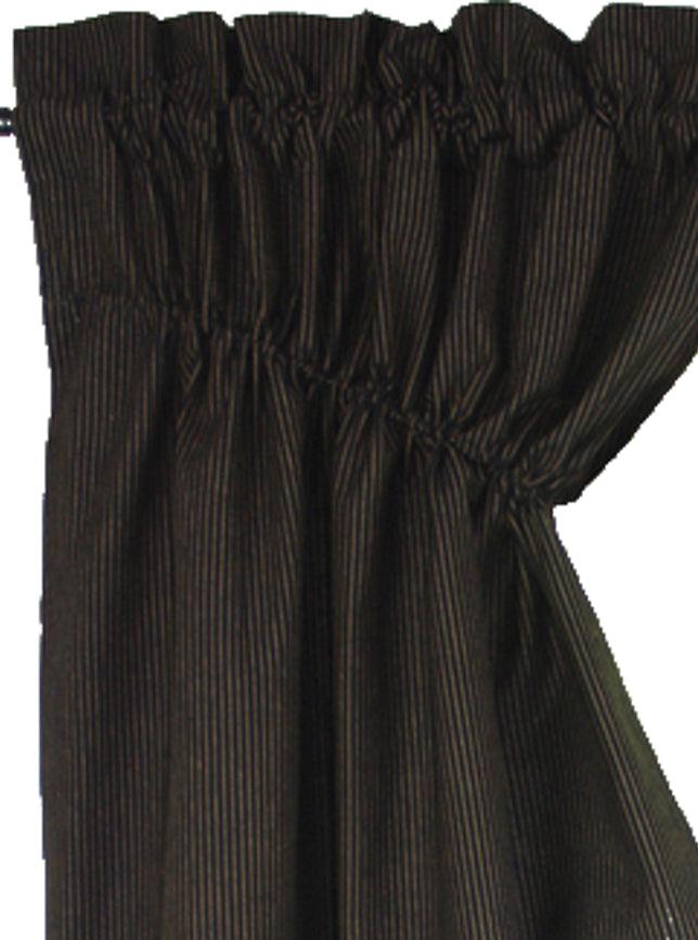 Primitive Ticking Black Black Gathered Swag C6236211 - The Fox Decor