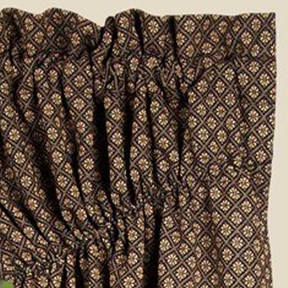 Black Nutmeg Kingston Jacquard Gathered Swag Lined C6310011 - The Fox Decor