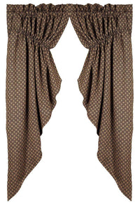 Black Nutmeg Kingston Jacquard Gathered Swag Lined C6310011 - The Fox Decor