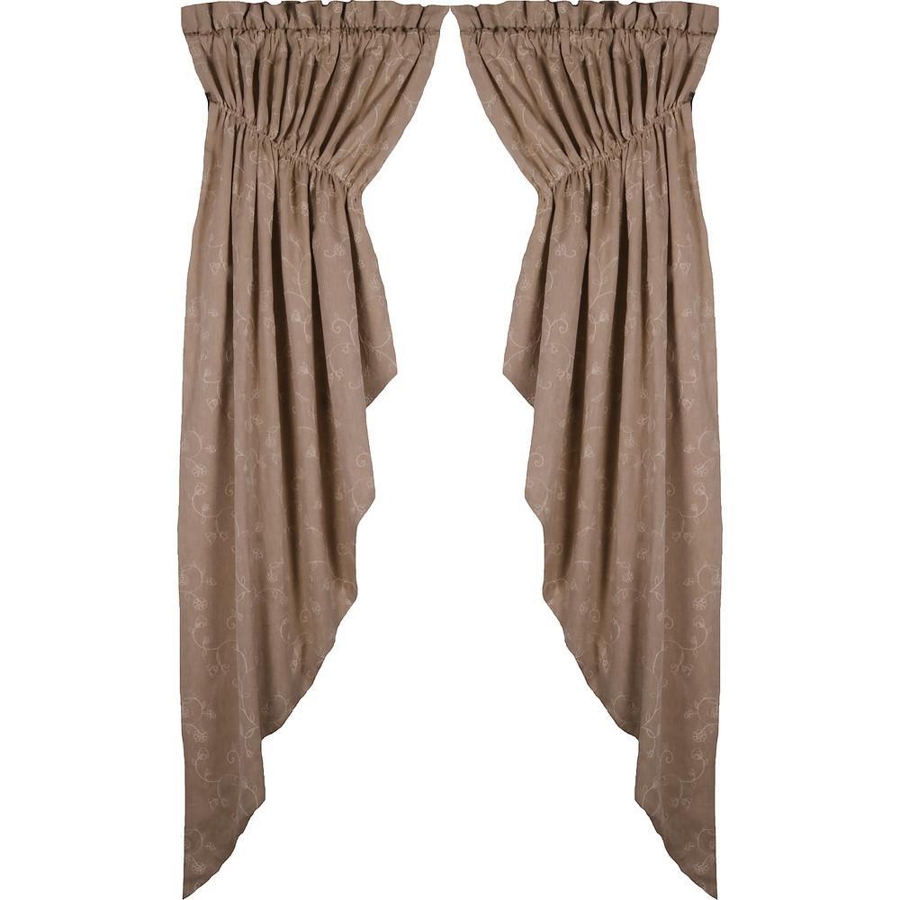 Taupe Candlewicking Taupe Gathered Swag Lined C6440038 - The Fox Decor