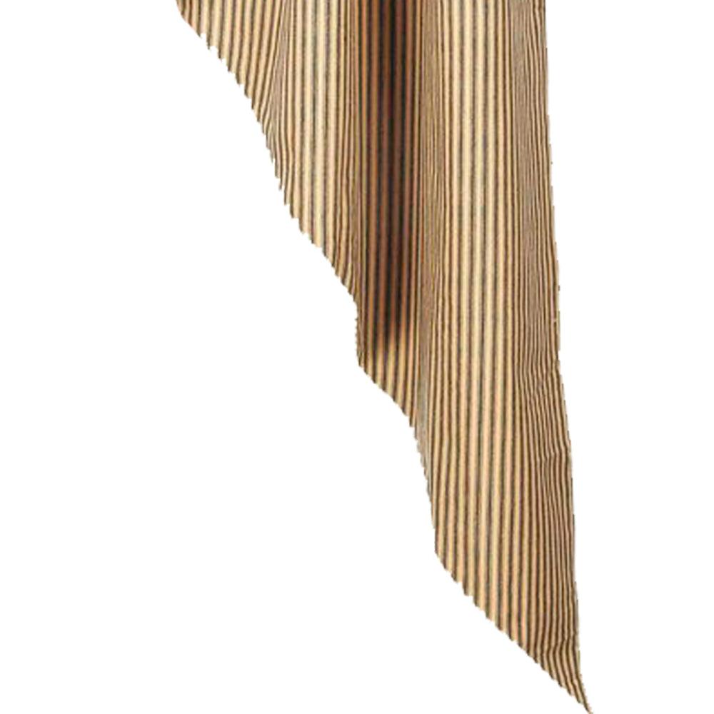 Black Nutmeg York Ticking Gathered Swag Lined C6880011 - The Fox Decor