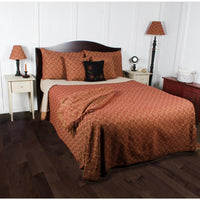 Barn Red Nutmeg Marshfield Jacquard Bed Cover King CK106017 - The Fox Decor