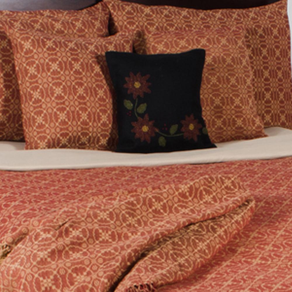 Barn Red Nutmeg Marshfield Jacquard Bed Cover King CK106017 - The Fox Decor
