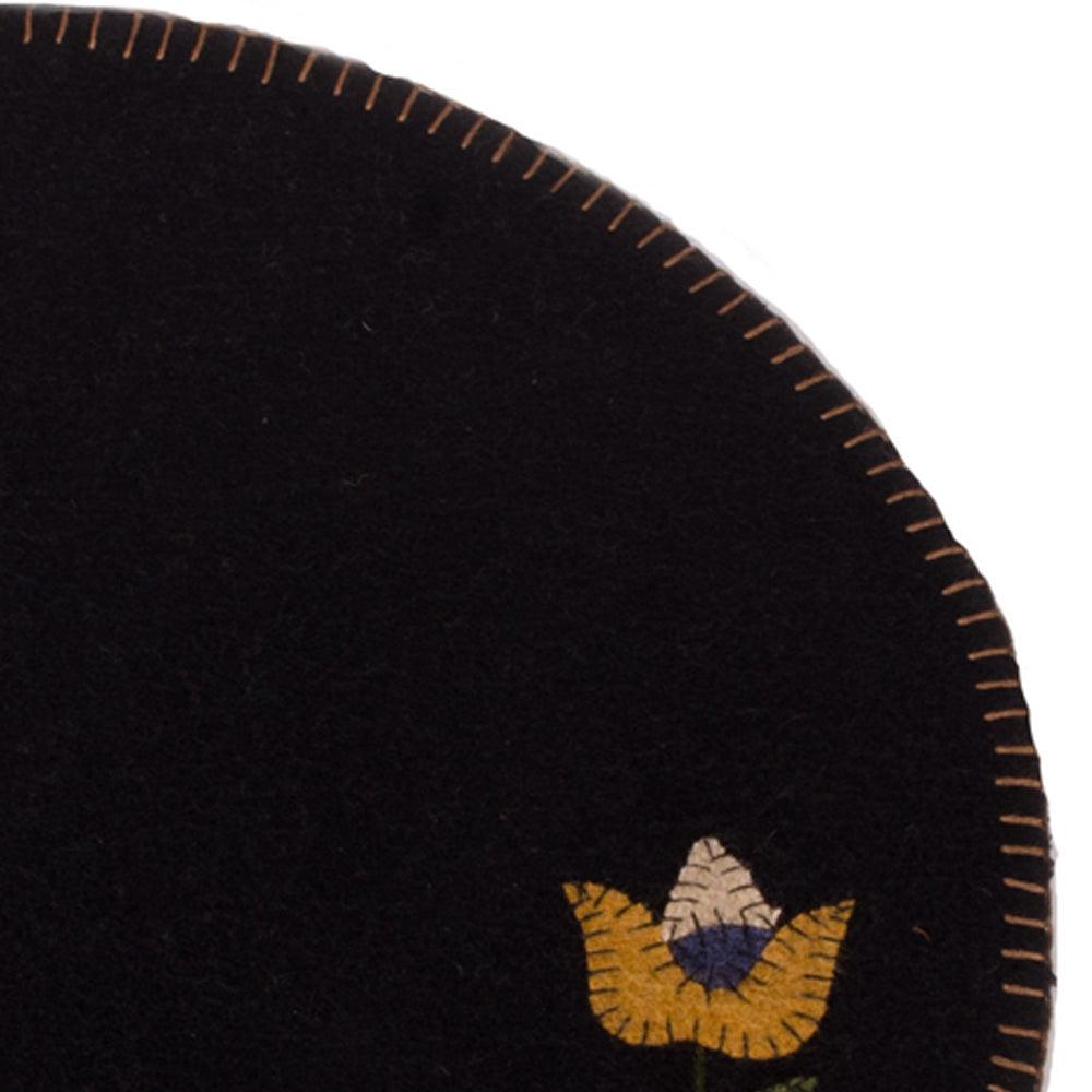 Black Flowering Vine Candle Mat Set Of Two CMAR0201 - The Fox Decor