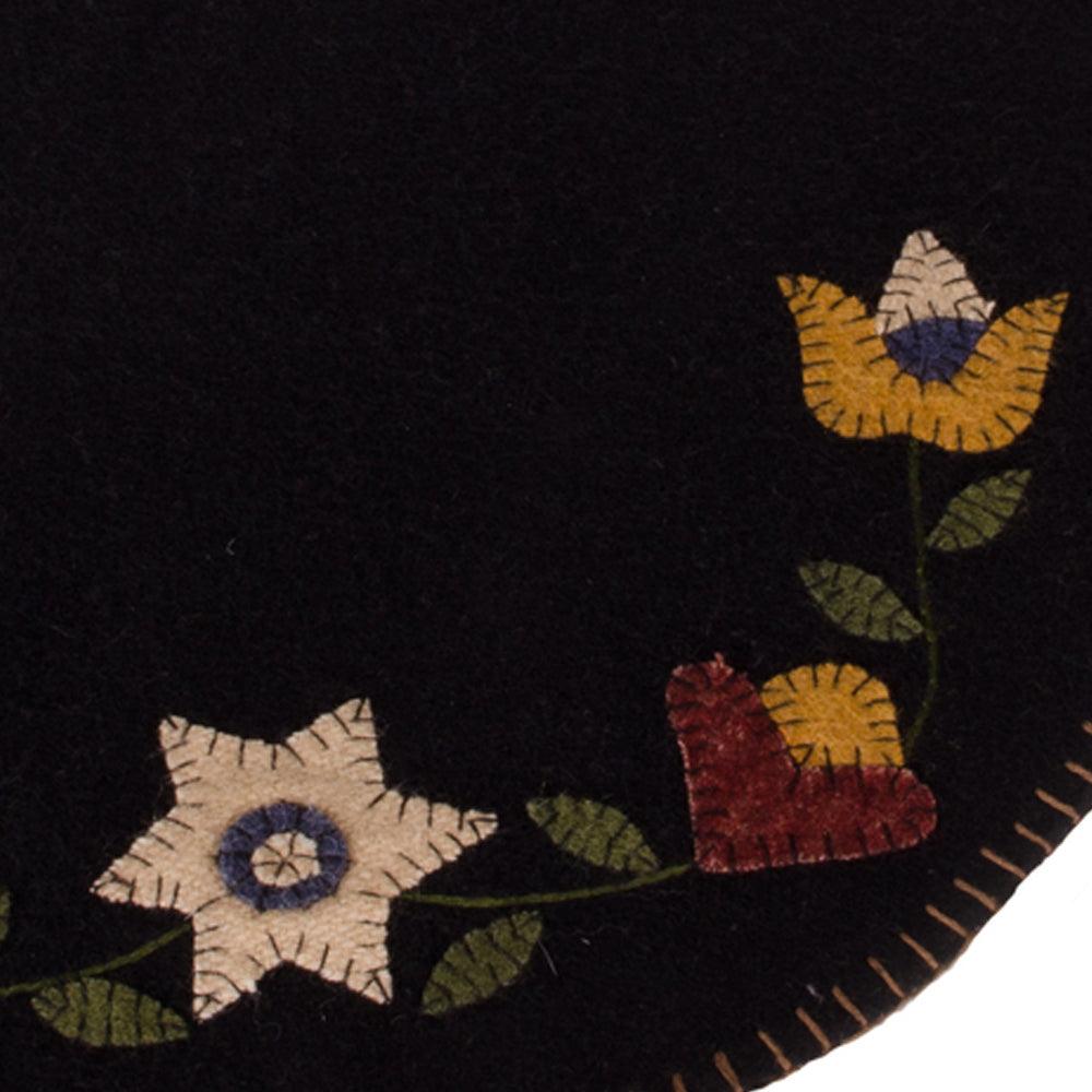 Black Flowering Vine Candle Mat Set Of Two CMAR0201 - The Fox Decor