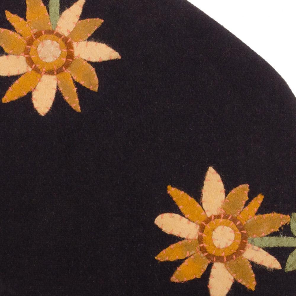 Sunflower Power Candle Mat Black Set Of Two CMDG0037 - The Fox Decor