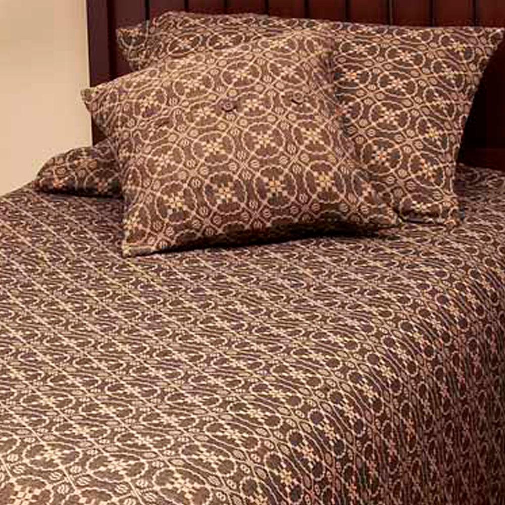Black Tan Marshfield Jacquard Bed Cover Queen CQ106011 - The Fox Decor
