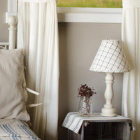 Colonial Blue Cream Grain Sack Stripe Bed Cover Queen CQ165014 - The Fox Decor