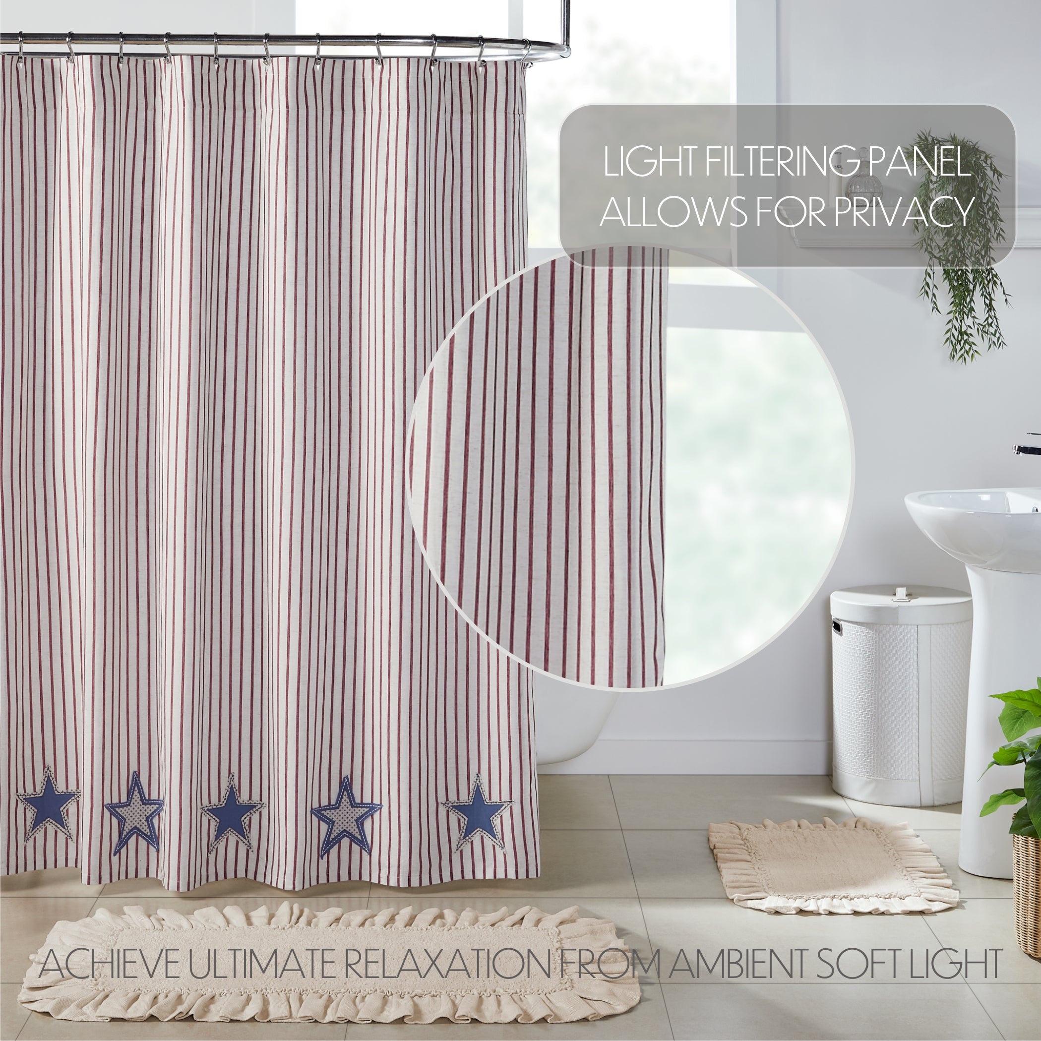 Celebration Applique Star Shower Curtain 72
