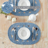 Celeste Blended Blue Indoor/Outdoor Braided Placemat 13
