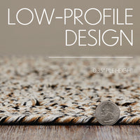 Celeste Blended Pebble Indoor/Outdoor Half Circle Braided Rug 19.5