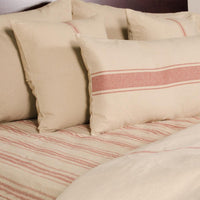 Oat Barn Red Grain Sack Solid Duvet Cover (Tie Closure) DQ164017 - The Fox Decor