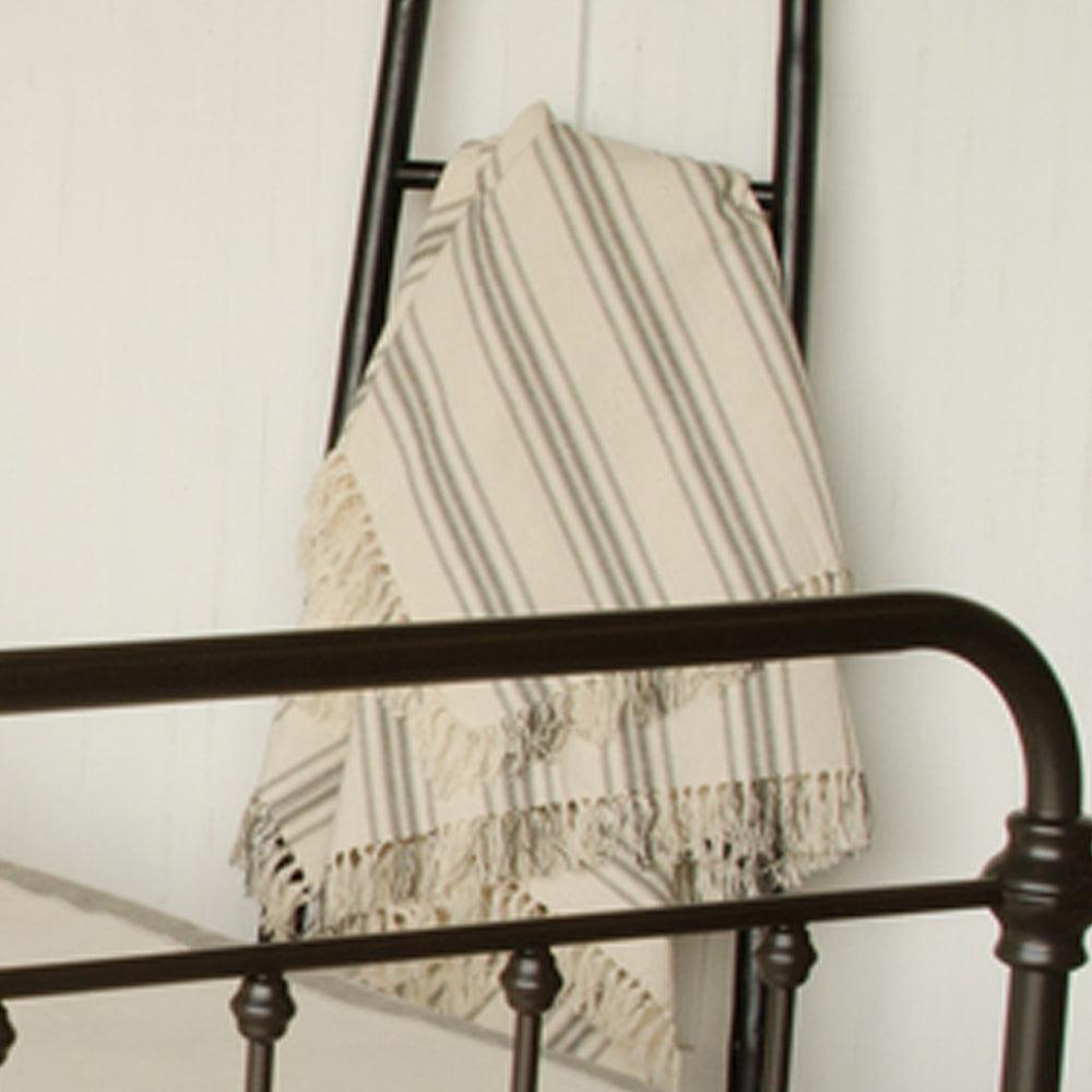 Grain Sack Stripe Cream Pewter Queen Duvet Cover DQ165065 - The Fox Decor