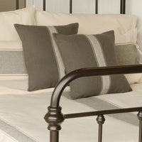 Grain Sack Stripe Cream Pewter Queen Duvet Cover DQ165065 - The Fox Decor