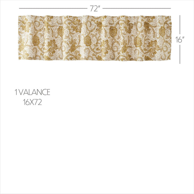 Dorset Gold Floral Valance Curtain 16x72 VHC Brands - The Fox Decor