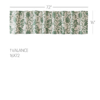Dorset Green Floral Valance Curtain 16x72 VHC Brands - The Fox Decor