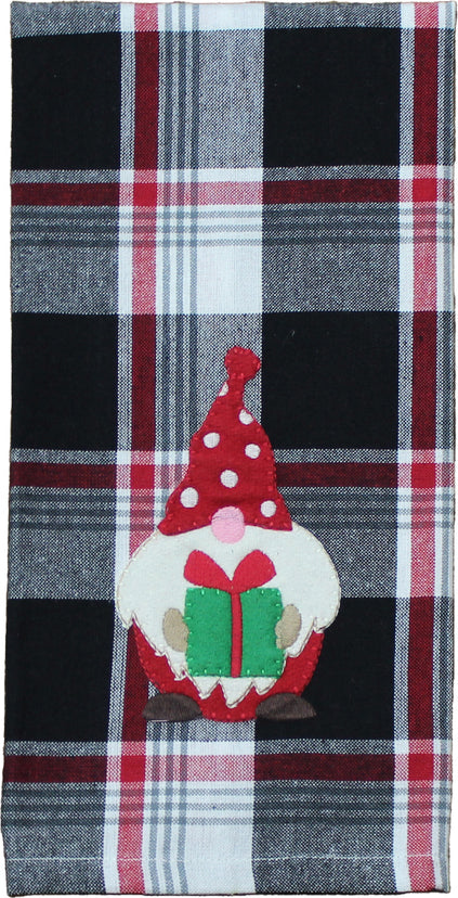 Winter Plaid Black, Red, Cream towel  - Interiors by Elizabeth