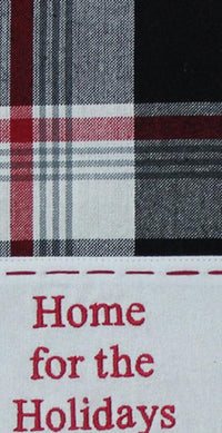 Winter Plaid Black, Red, Cream towel ET044020 - The Fox Decor
