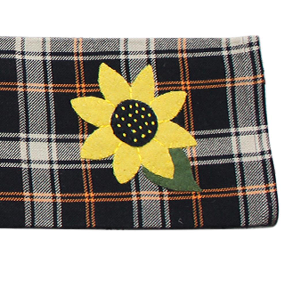 2 in 1 Primitive Fall Plaid Sunflower, Jack-o-lantern Towel Set of two ET220017 - The Fox Decor