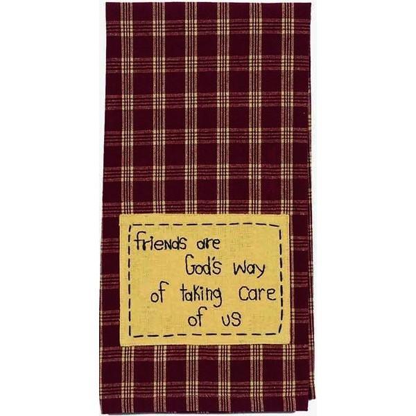 Barn Red Nutmeg Friends Are God'S Way Towel Set Of Two ETLD0026 - The Fox Decor