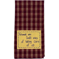 Barn Red Nutmeg Friends Are God'S Way Towel Set Of Two ETLD0026 - The Fox Decor