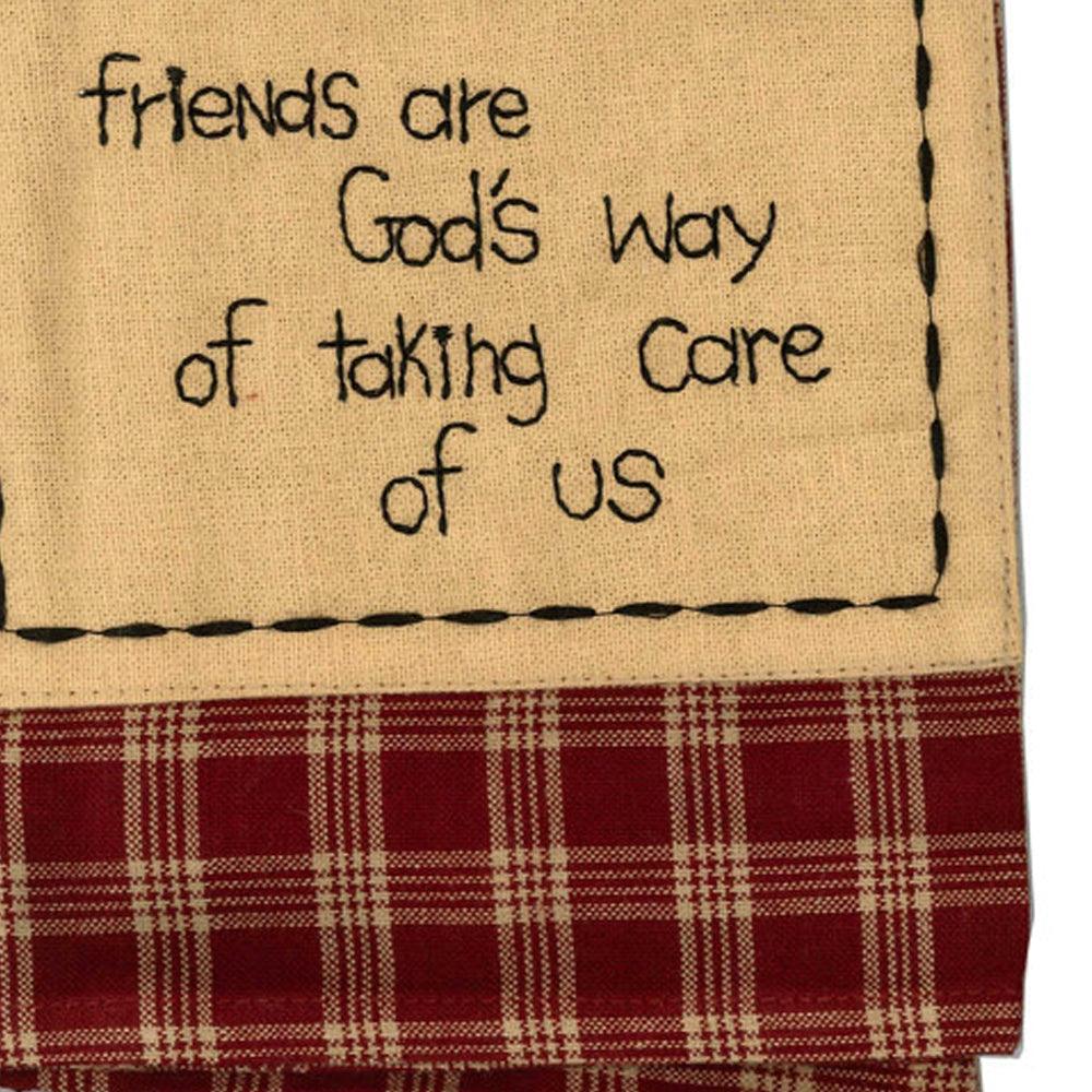 Barn Red Nutmeg Friends Are God'S Way Towel Set Of Two ETLD0026 - The Fox Decor