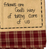 Barn Red Nutmeg Friends Are God'S Way Towel Set Of Two ETLD0026 - The Fox Decor