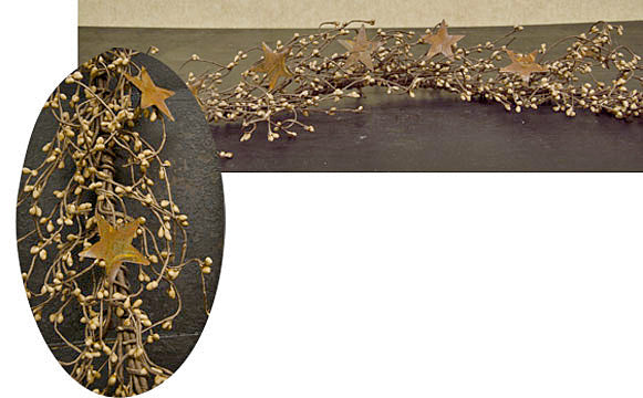 Pip Berry Garland With Stars, Teastain, 40" - The Fox Decor