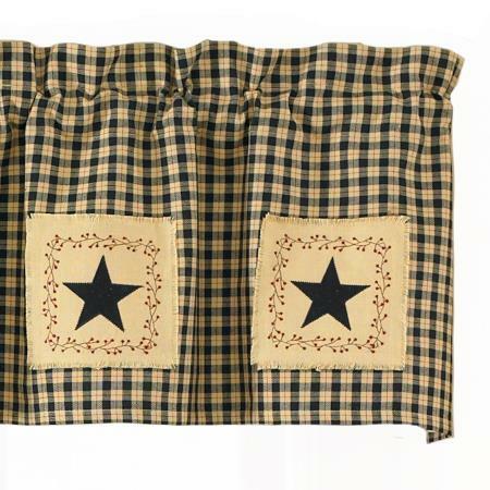 Farmhouse Star Patch Valance Park designs - The Fox Decor