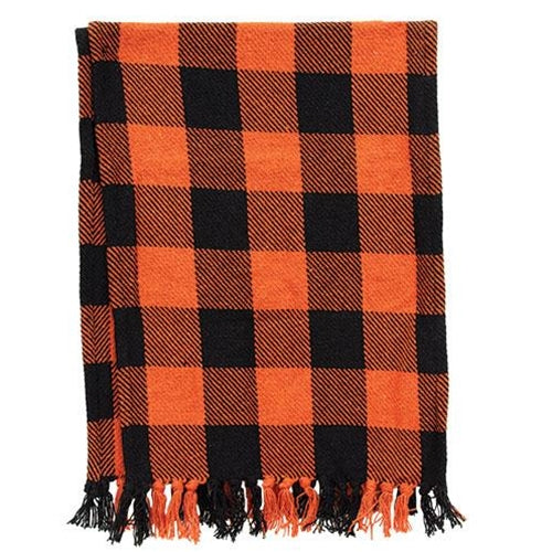 Orange & Black Buffalo Check Long Runner 14"x56" - The Fox Decor