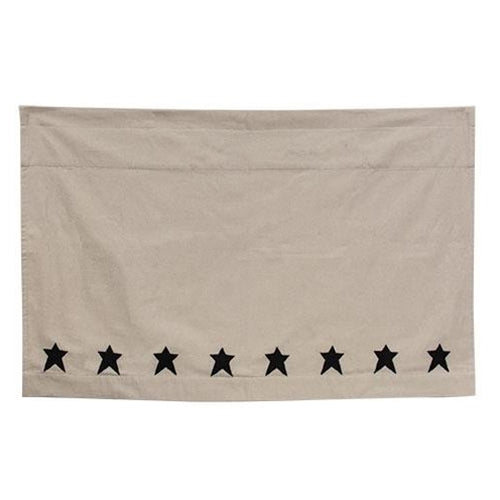 Farmhouse Star Patch Applique Tier Curtains 24
