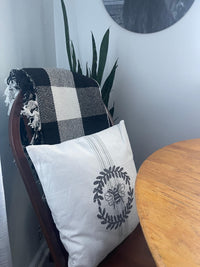 Buffalo Check Black - Buttermilk Afghan AF510011N - The Fox Decor