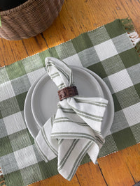 Grain Sack Sage Napkin set of 6 NK164009 - The Fox Decor