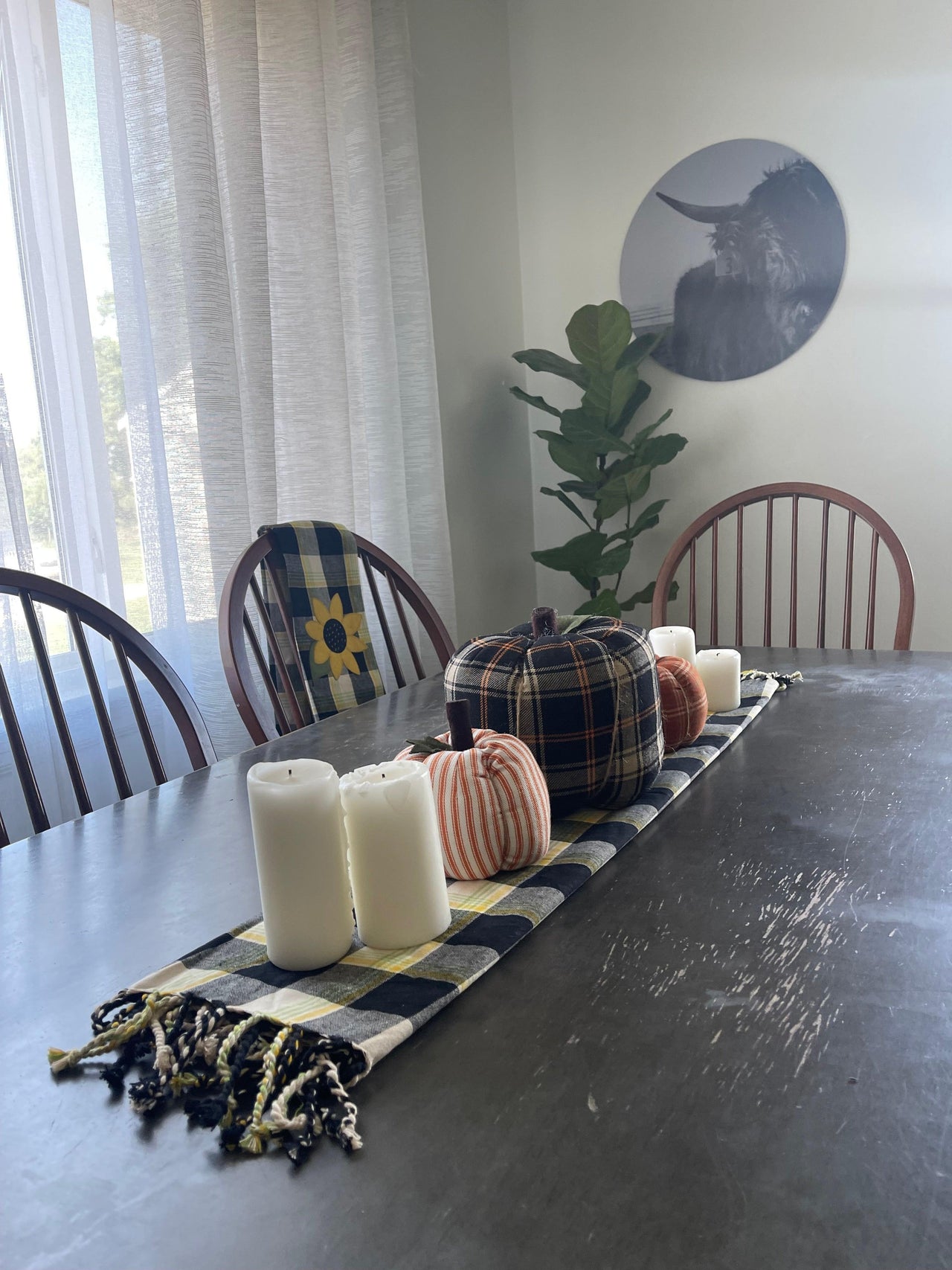 Sunflower Buffalo Check Table Square SQ000128 - The Fox Decor