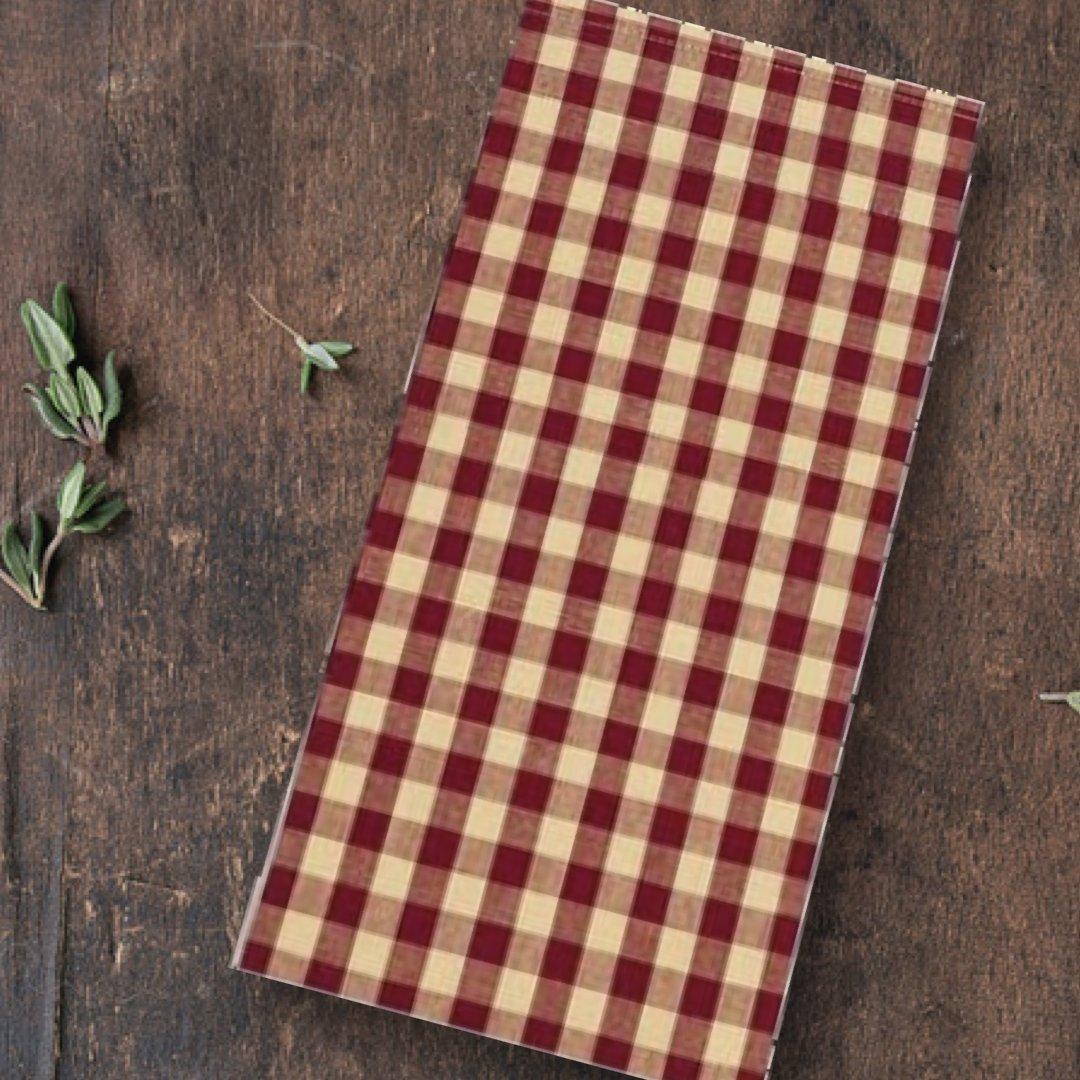 Barn Red Nutmeg Heritage House Check Barn Red Towel Set Of Six KT100017 - The Fox Decor