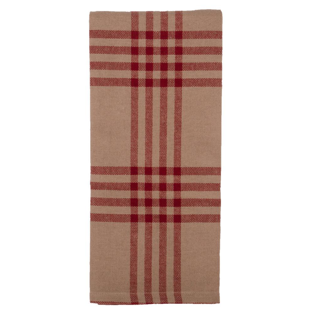 Oat-Barn Red Chesterfield Check Barn Red Towel - Set of Six - Interiors by Elizabeth