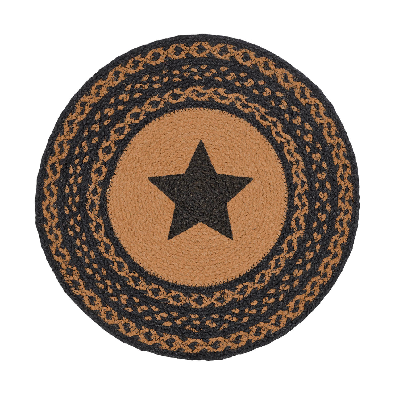 Farmhouse Jute Braided Trivet Stencil Star 15" VHC Brands - The Fox Decor