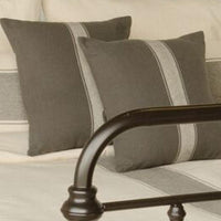 Grain Sack Stripe Cream Pewter Lumbar Pillow Cover LC165065 - The Fox Decor