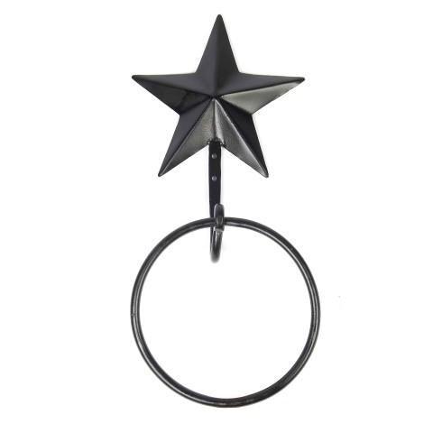 Black Star Towel Ring Metal MWRE0028 - The Fox Decor