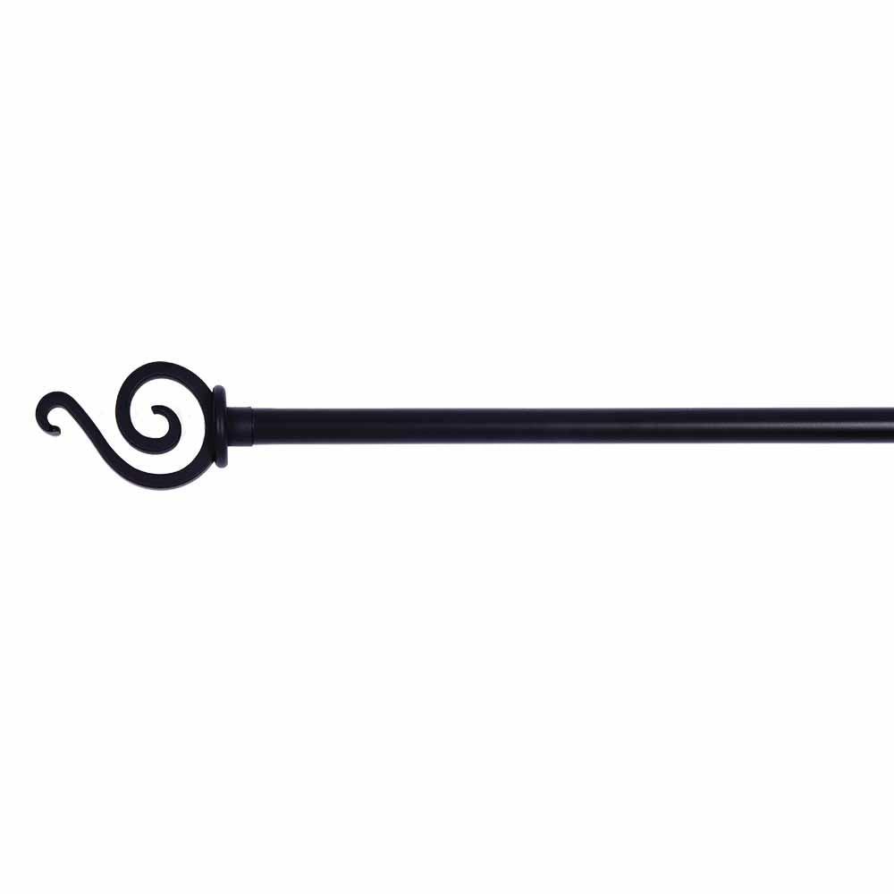 Black Scroll Curtain Rod Large Metal MWRE0054 - The Fox Decor
