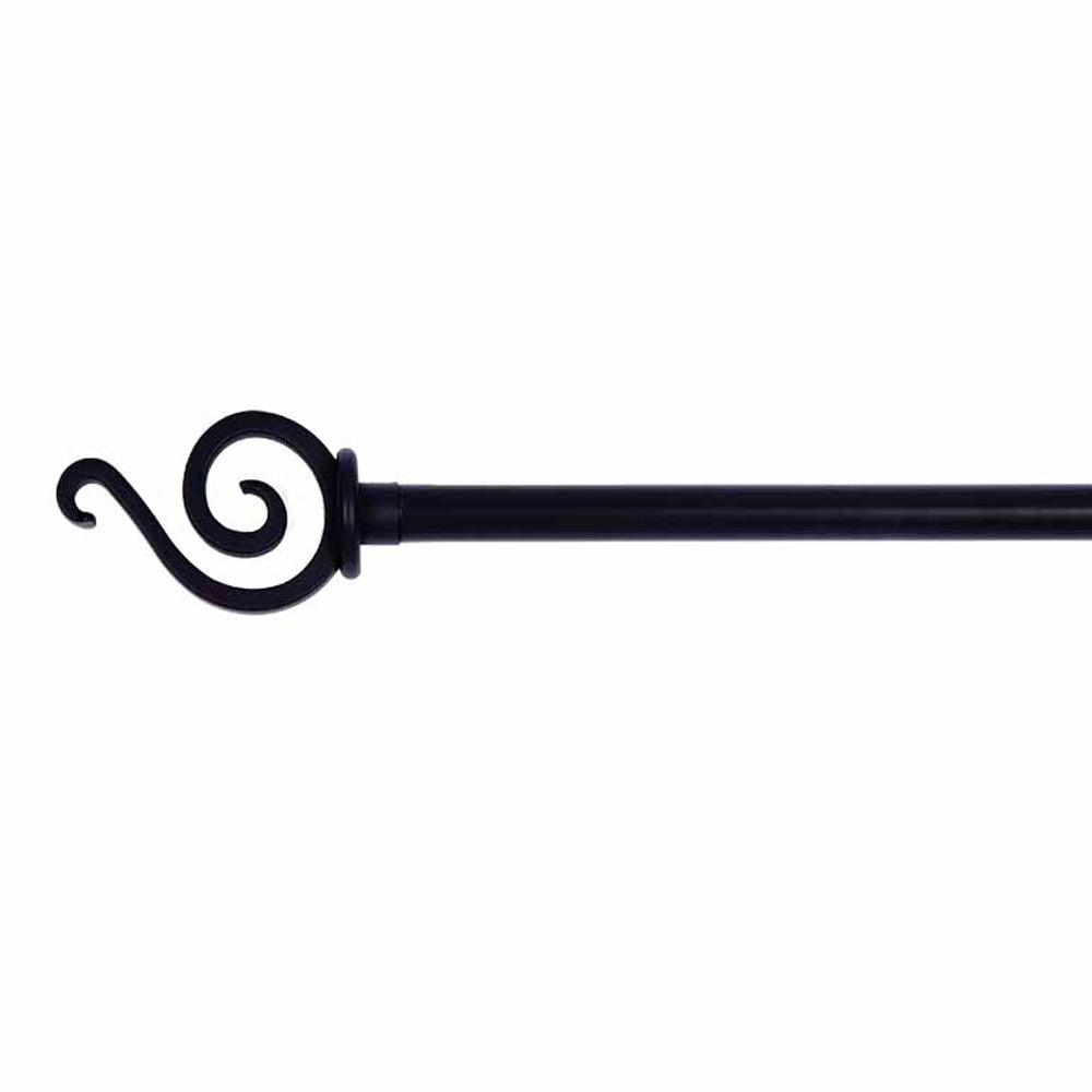 Black Scroll Curtain Rod Large Metal MWRE0054 - The Fox Decor
