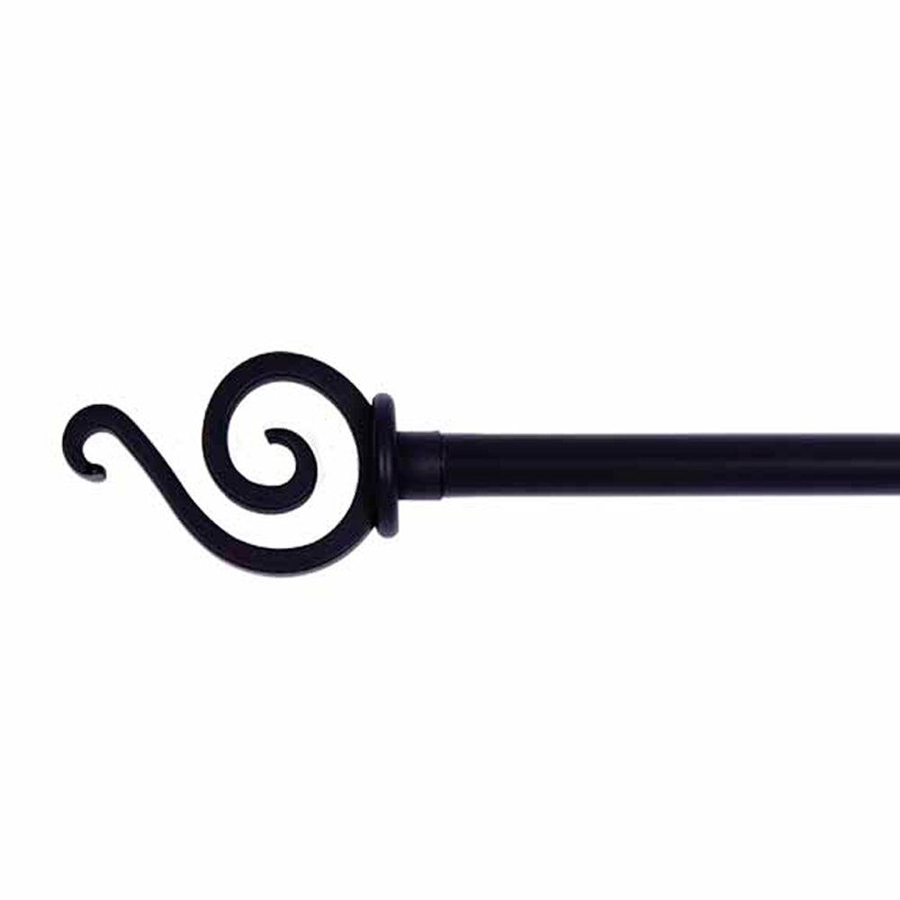Black Scroll Curtain Rod Large Metal MWRE0054 - The Fox Decor