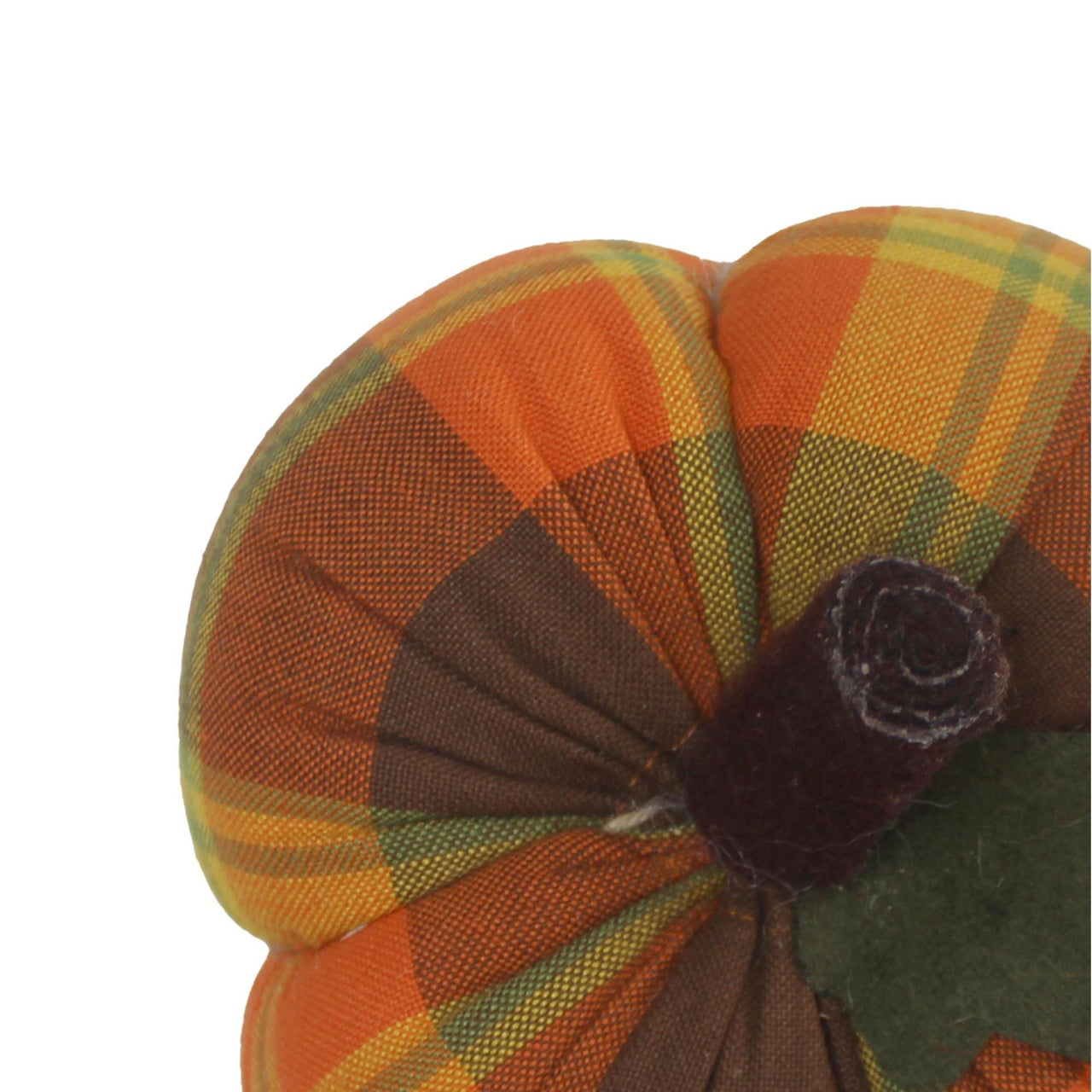 F Autumn Plaid Pumpkin 6 Inx4 In ON336022 - The Fox Decor