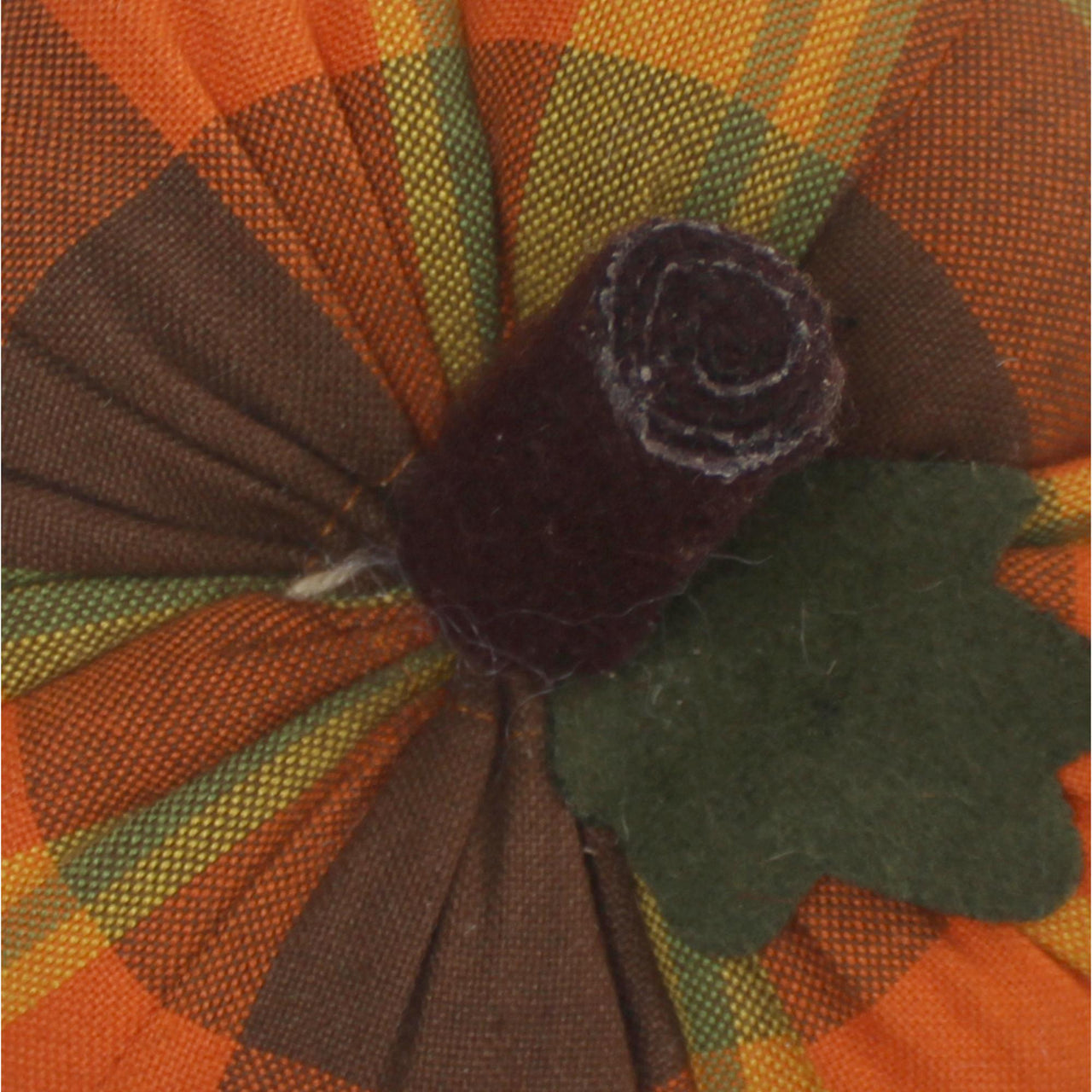 F Autumn Plaid Pumpkin 6 Inx4 In ON336022 - The Fox Decor