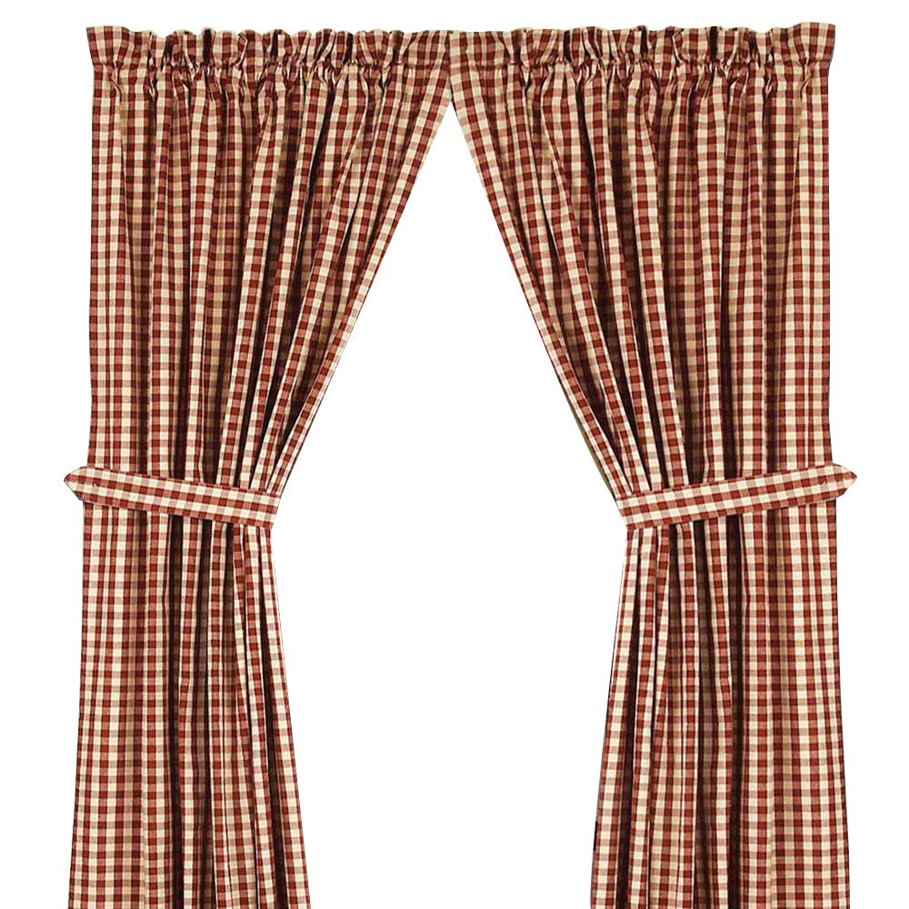 Barn Red Nutmeg Heritage House Check Barn Red Drapery 86